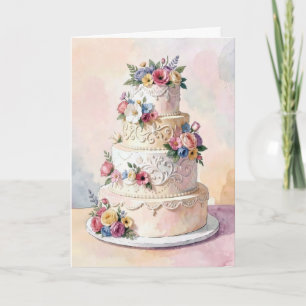 Carte Félicitations pour le gâteau de mariage