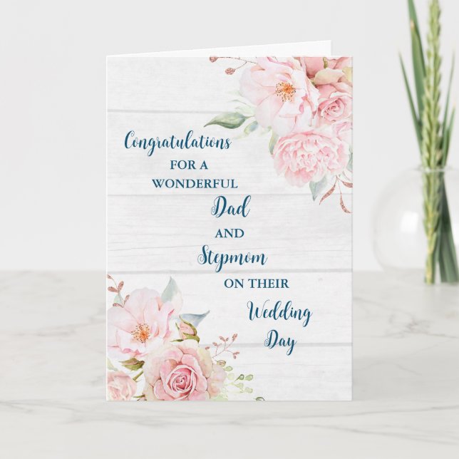 Carte Félicitations pour le jour de mariage papa et Step (Devant)