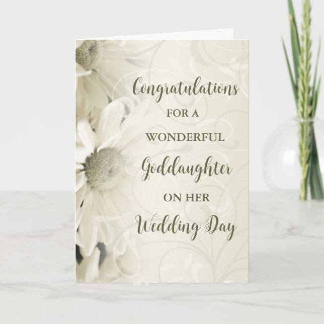 Carte Félicitations pour le jour du mariage Godgirl (Devant)