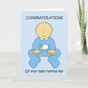 Carte Félicitations pour le Jour du Nom du Garçon Bébé.