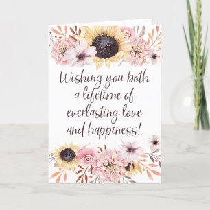 Carte Félicitations pour le mariage aux tournesols vibra