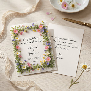 Carte Félicitations pour le mariage dans une bordure de 