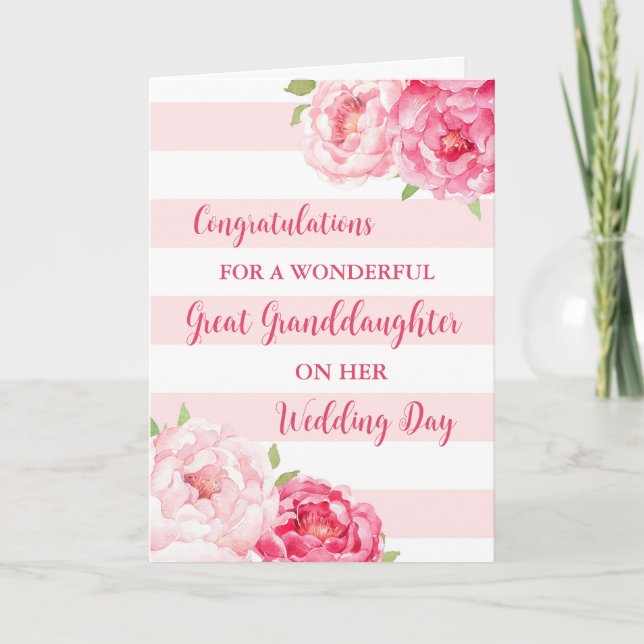 Carte Félicitations pour le mariage de la grande petite- (Devant)