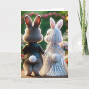 Carte Félicitations pour le mariage de lapin