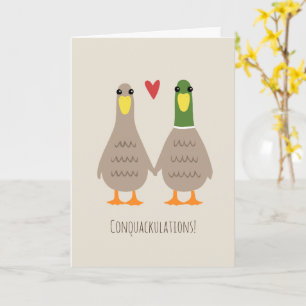 Carte Félicitations pour le mariage de Love Ducks, drôle