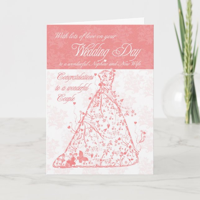 Carte Félicitations pour le mariage de Nephew et de la N (Devant)