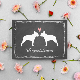 Carte Félicitations pour le mariage des Boston Terriers