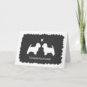 Carte Félicitations pour le mariage des terriers blancs
