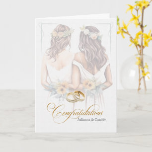 Carte Félicitations pour le mariage gay de deux mariées