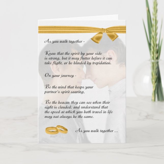 Carte Félicitations pour le mariage gay Deux mariés (Devant)