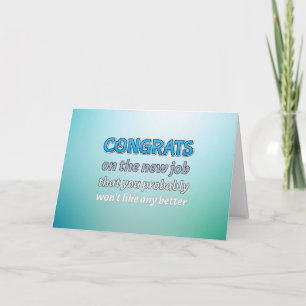 Carte Félicitations pour le nouvel humour du travail