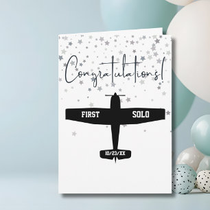 Carte Félicitations pour le premier vol solo d'avion d'u