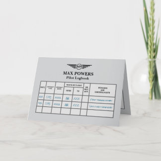 Carte Félicitations pour le vol solo sur carnet de vol