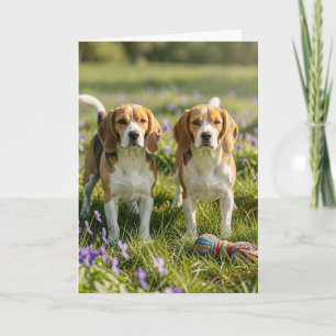 Carte Félicitations pour vos deux nouveaux chiens ! Bien
