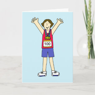 Carte Félicitations pour votre 100e marathon pour elle.