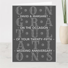 Carte Félicitations pour votre anniversaire de Mariage