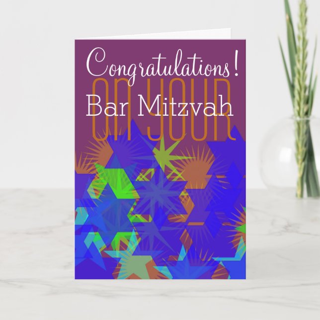 Carte Félicitations pour votre Bar Mitzvah (Devant)