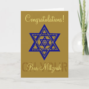 Carte Félicitations pour votre Bar Mitzvah