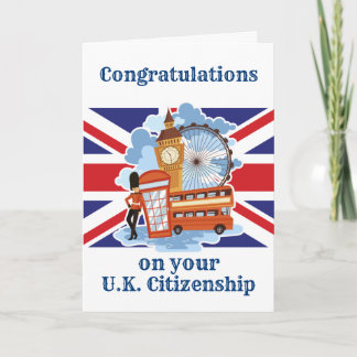 Carte Félicitations pour votre cadeau Citoyenneté Britan