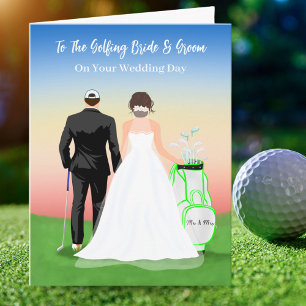 Carte Félicitations Pour Votre Couple De Golf Du Jour De