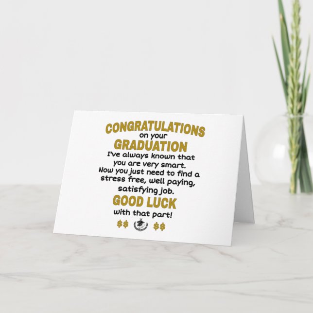 Carte Félicitations pour votre diplôme (Devant)