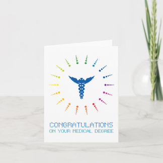 Carte félicitations pour votre diplôme médical : rainbow