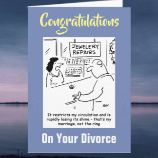 Carte Félicitations pour votre divorce. Funny Divorcee
