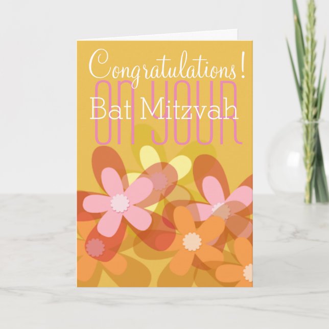 Carte Félicitations pour votre floraison Bat mitzvah (Devant)