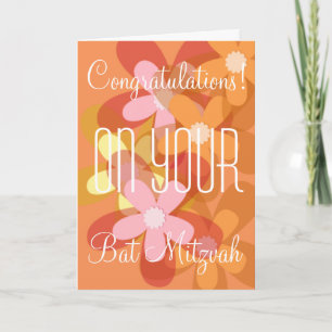 Carte Félicitations pour votre floraison Bat mitzvah