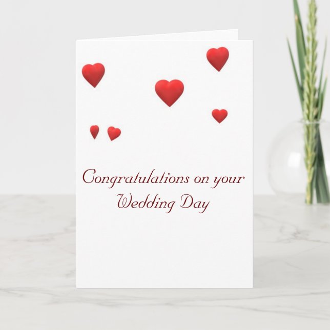 Carte Félicitations pour votre jour de mariage (Devant)
