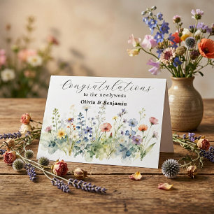 Carte Félicitations pour votre mariage champêtre élégant