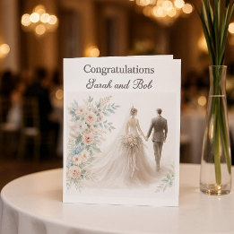 Carte Félicitations pour votre mariage mariée et marié