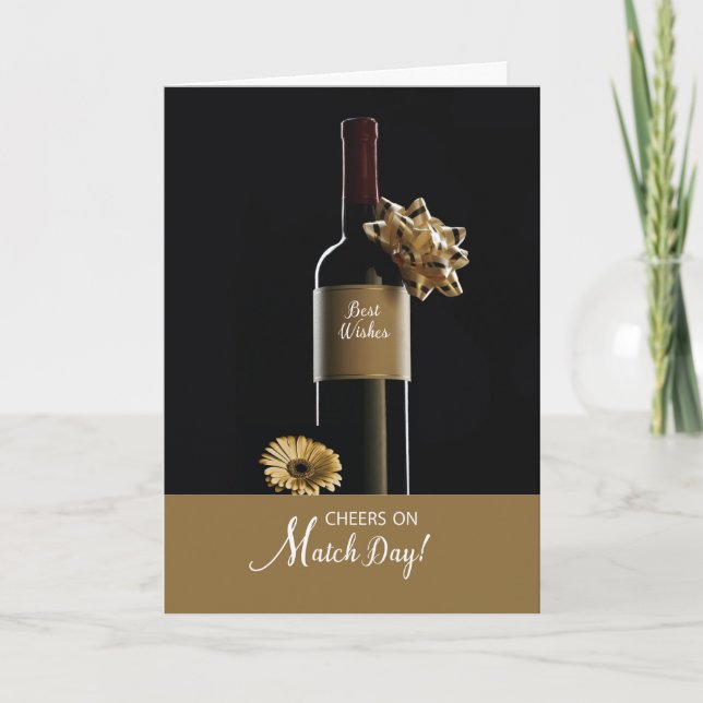 Carte Félicitations pour votre Match Day Wine Bottle Bow (Devant)