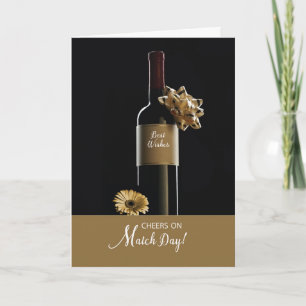 Carte Félicitations pour votre Match Day Wine Bottle Bow