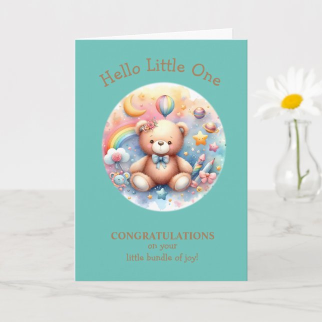 Carte Félicitations pour votre nouveau bébé garçon ou fi (Petite plante)