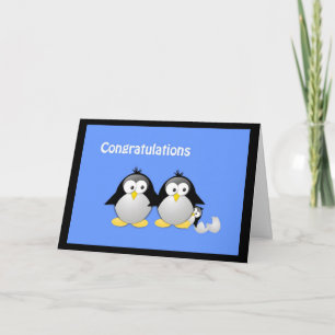 Carte Félicitations pour votre nouveau bébé Penguin Salu