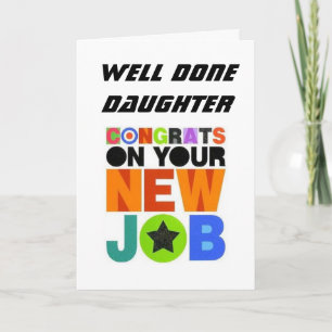CARTE *FÉLICITATIONS POUR VOTRE NOUVEAU JOB* FILLE