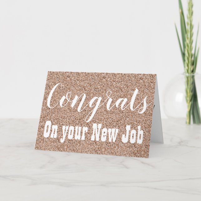 Carte Félicitations pour votre nouveau Rose d'emploi Gol (Devant)
