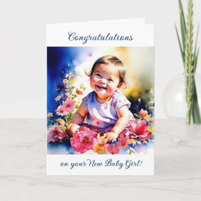 Carte Félicitations pour votre nouvelle petite fille (Devant)