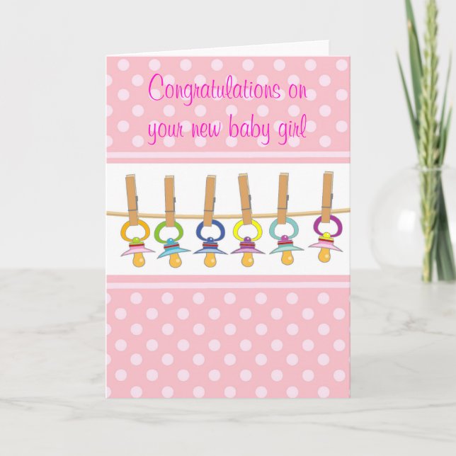 Carte Félicitations pour votre nouvelle petite fille (Devant)