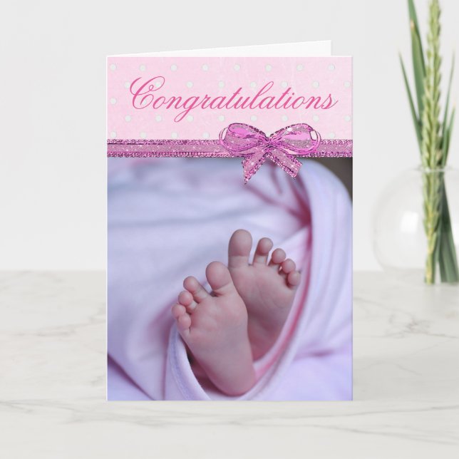 Carte Félicitations pour votre nouvelle petite fille (Devant)