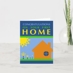 Carte félicitations pour votre première maison : pop for