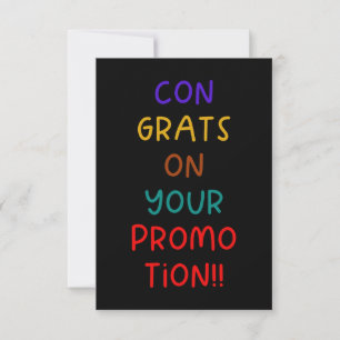 Carte Félicitations pour votre promotion Police colorée