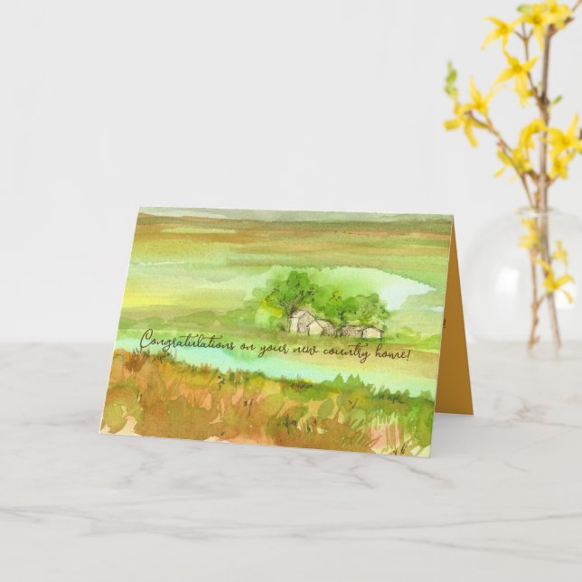 Carte Félicitations Pour Votre Ranch Nouvelle Ferme À Do (Fleur jaune)