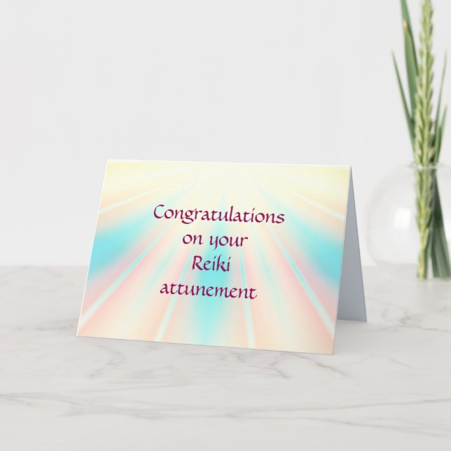Carte Félicitations pour votre reconnaissance Reiki (Devant)