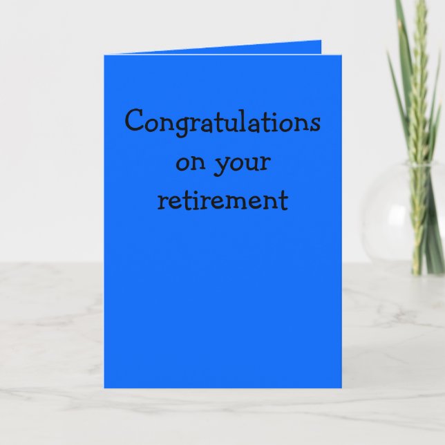 Carte Félicitations pour votre retraite (Devant)