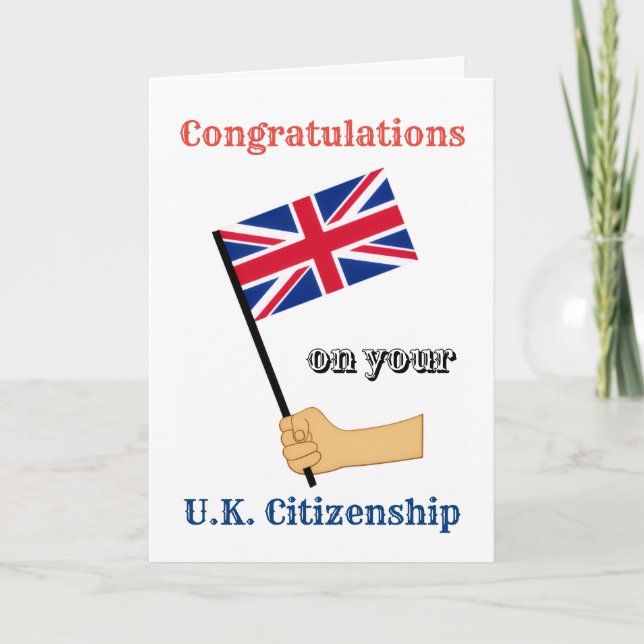 Carte Félicitations pour votre UK Citizenship Union Jack (Devant)