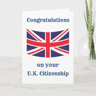 Carte Félicitations pour votre UK Citizenship Union Jack