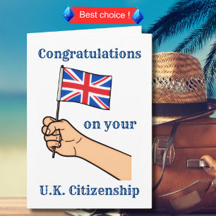 Carte Félicitations pour votre UK Citizenship Union Jack