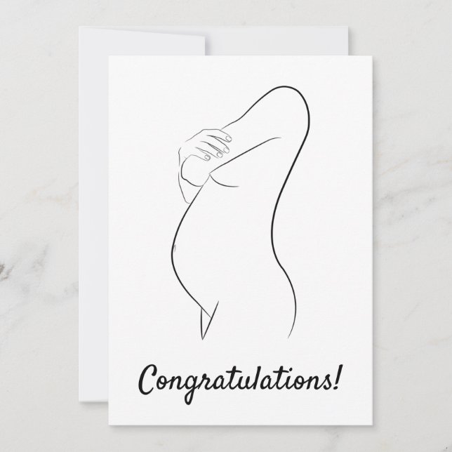 Carte Félicitations Pregnancy Line Art femme enceinte (Devant)